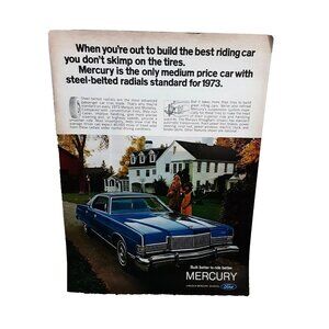 1972 1973 Mercury Marquis Monterey car Original Print Ad 70s